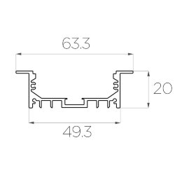 Профиль врезной алюминиевый LC-LPV-2063-2 Anod
