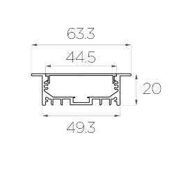 Профиль врезной алюминиевый LC-LPV-2063-2 Anod