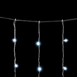 Гирлянда Занавес Облегченный 2 x 2 м Белый 220В, 400 LED, Провод Прозрачный ПВХ, IP54
