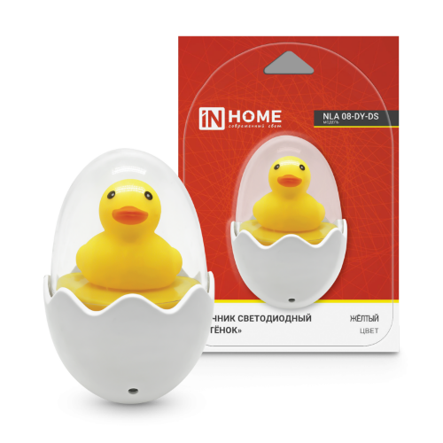 Ночник светодиодный NLA 08-DY-DS УТЁНОК желтый с датчиком освещения 230В IN HOME - Фото