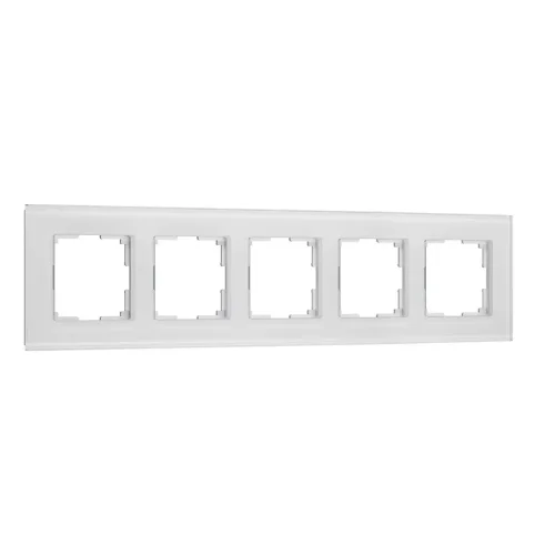 Рамка из стекла на 5 постов Senso белый soft-touch W0053101 - фото