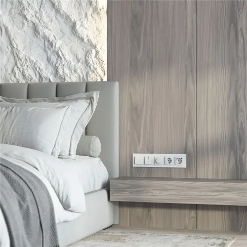 Рамка из стекла на 5 постов Senso белый soft-touch W0053101 - фото 2