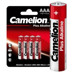 Элемент питания алкалиновый AAA/LR03 1.5В Plus Alkaline LR03-BP4 BL-4 (блист.4шт) Camelion 7369