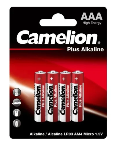 Элемент питания алкалиновый AAA/LR03 1.5В Plus Alkaline LR03-BP4 BL-4 (блист.4шт) Camelion 7369 - фото 3