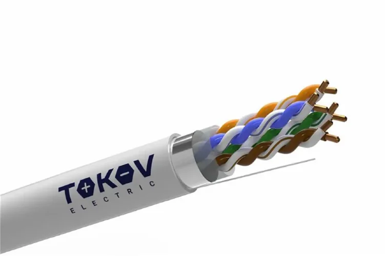 Кабель витая пара F/UTP 4х2х24AWG(0.51мм) кат.5E нг(А)-HF (LSZH) indoor Fluke tested 305м (м) PRO TOKOV ELECTRIC TKP-C06-F42-5E-305-LSZH - фото