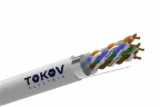 Кабель витая пара F/UTP 4х2х24AWG(0.51мм) кат.5E нг(А)-HF (LSZH) indoor Fluke tested 305м (м) PRO TOKOV ELECTRIC TKP-C06-F42-5E-305-LSZH - фото
