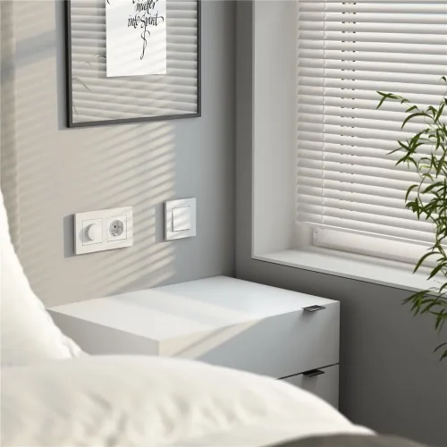 Выключатель двухклавишный с самовозвратом (белый матовый) W1122461 - фото 5