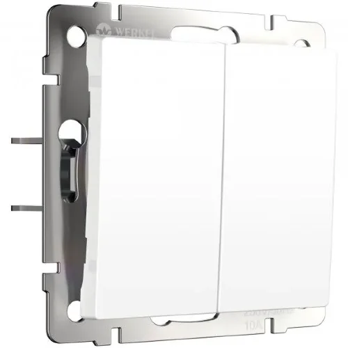 Выключатель двухклавишный с самовозвратом (белый матовый) W1122461 - фото