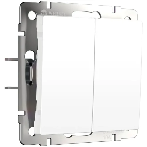 Выключатель двухклавишный с самовозвратом (белый матовый) W1122461 - фото 2