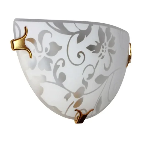 Светильник НББ 21-60 М19 'Эрика' 300/2 1х60Вт E27 IP20 матов. бел./клипсы зол. (инд. упак.) Элетех 1005204376 - фото