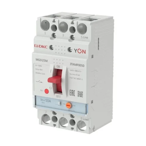 Выключатель автоматический MGS125 3P 40-50A 25kA YON MGS125M-3TAMF0050 - фото