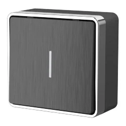 Выключатель одноклавишный с подсветкой Gallant графит рифленый W5010104