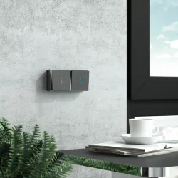 Выключатель одноклавишный с подсветкой Gallant графит рифленый W5010104