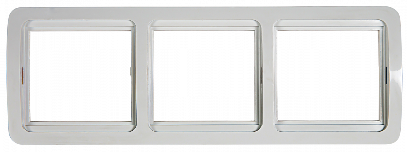 Рамка тройная горизонтальная CLASSICO белая 2303H IN HOME - Фото 2