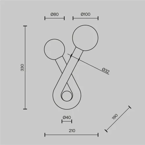 Настенный светильник (бра) Vortex G9х2 (Платина) - фото 8