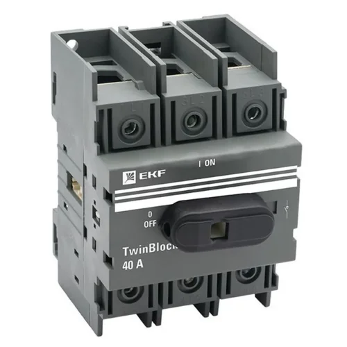 Рубильник 3п 40А с рукояткой управления для прямой установки TwinBlock EKF tb-40-3p-f - фото