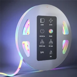Светодиодная лента 24В COB 18Вт/м 5м IP 20 Адресная (SPI) Цветная (RGB) 201250 (Белый) 201250