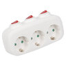 S-GES3-16OB WHITE Разветвитель сетевой с выключателем, с-з, 3 гнезда, 16А, 3500Вт, Белый - фото 1