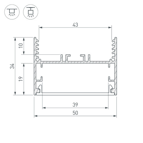 Профиль SL-LINE-5035-2000 ANOD (Arlight, Алюминий) - фото 4