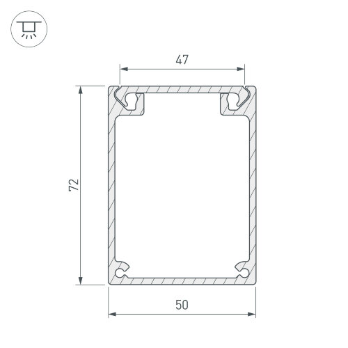 Профиль BOX72-2000 ANOD (Arlight, Алюминий) - фото 4