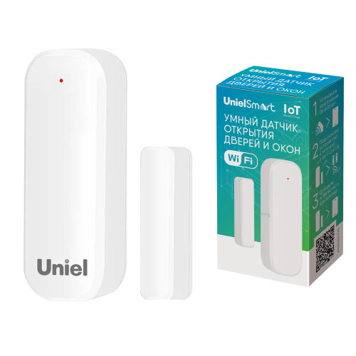 USN-A510 OS-WF WHITE Умный датчик открытия дверей и окон Wi-Fi, на батарейках AAAx2 н-к, PUSH оповещение, Накладной, Белый, Голосовое управление+приложение UnielSmart, TM Uniel - фото 8