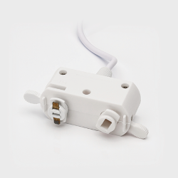 Крепление сменное М8 трековое однофазное с шнуром для светильников VILLY, треково-подвесное, цвет Белый, VL-M8-WH 010756