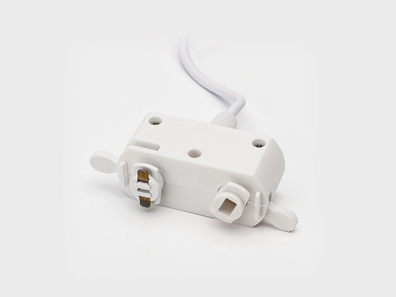 'Крепление сменное М8 трековое однофазное с шнуром для светильников VILLY, треково-подвесное, цвет Белый, VL-M8-WH. Фото 2