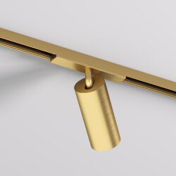 Светильник для трека SHINE SPOT со светодиодом, D45*H100, 48V DC, 10W, RA?90, 3000K, IP20, сатинированная латунь, алюминий, Denkirs DK5741-SB