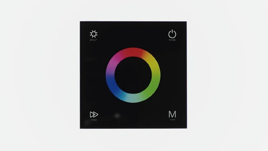 Сенсорная панель T3 Black IC46 (12-24V, 3x4A, 3x(48-96W), RGB, RF 2.4GHz) - фото I