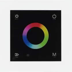 Сенсорная панель T3 Black IC46 (12-24V, 3x4A, 3x(48-96W), RGB, RF 2.4GHz)