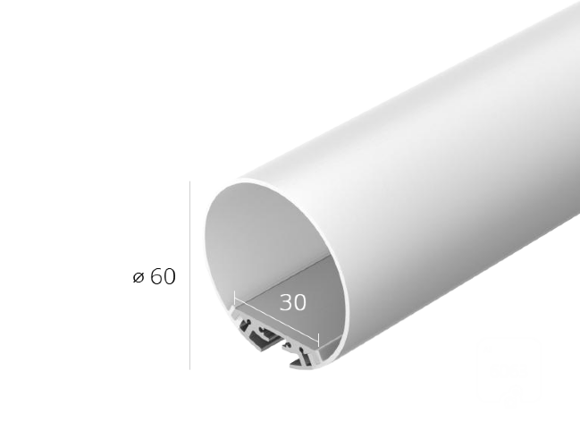 Алюминиевый LED профиль TUBE 60 с экраном — 2500mm - фото 3