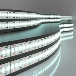 Светодиодная лента 24 В 24 Вт/м 240 Led/м 2835 IP20, холодный белый 6500K, 5 м Лента светодиодная 24V 24W 240Led 2835 IP20 холодный белый, 5м (052981)