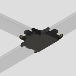 Соединитель Т-образный для треков Air, серия Base, пластик, чёрный, Denkirs TR5233-BK