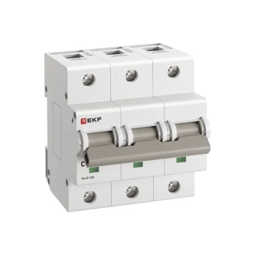 Выключатель автоматический модульный 3п C 125А 15кА ВА 47-125 PROxima EKF mcb47125-3-125C - фото