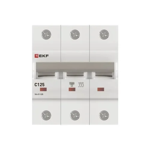 Выключатель автоматический модульный 3п C 125А 15кА ВА 47-125 PROxima EKF mcb47125-3-125C - фото 2