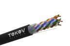 Кабель витая пара U/UTP 4х2х24AWG(0.48мм) кат.5E PE outdoor Fluke tested 305м (м) TOKOV ELECTRIC TKE-C05-U/UTP-42-5E-305-OD - фото