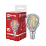 Лампа светодиодная LED-ШАР-deco 15Вт 230В Е14 4000К 1435Лм прозрачная IN HOME - Фото
