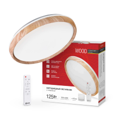 Светильник светодиодный COMFORT WOOD 125Вт 230В 3000-6500K 10000Лм 490x115мм с пультом ДУ IN HOME