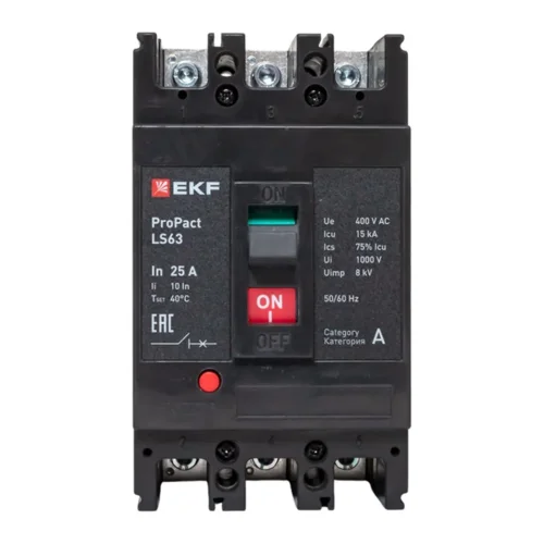 Выключатель автоматический 3п 25А 15кА LS63 ProPact EKF mccb-63-15-3-25-ls - фото 5