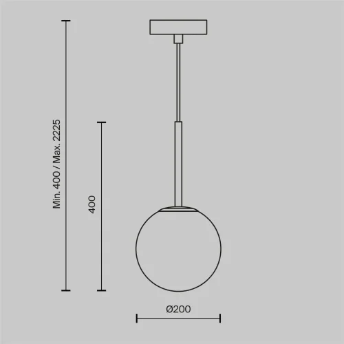 Подвесной светильник Базовая форма / Basic form E14х1 (Черный) MOD321PL-01B1 - фото 7