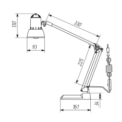 Светильник настольный 1xE27 | Чёрный на подставке | Надежда + ННБ37-40-170 | - ТРАНСВИТ