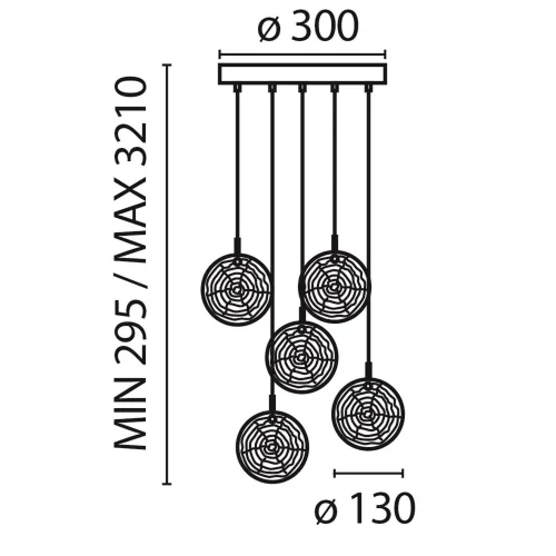 Подвесной светильник Frozen G4х5 (Латунь) - фото 2