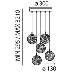 Подвесной светильник Frozen G4х5 (Латунь)