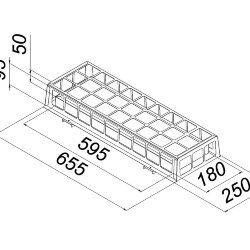 Накладной светодиодный светильник для спортзалов с защитной решеткой 20 Вт IP44 650x250x95 мм 4000К Опал