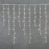 Гирлянда Бахрома 3,2 x 0,9 м Экстра Тепло-Белая 220В, 168 LED, Провод Белый Каучук, IP65. Фото 6.