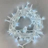 Гирлянда Нить 10м Белая 220В, 100 LED, Провод Белый Каучук, IP65. Фото 1.