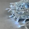 Гирлянда Нить 10м Белая 220В, 100 LED, Провод Белый Каучук, IP65. Фото 2.
