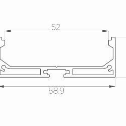 Профиль накладной алюминиевый LC-LP-2060-2 Anod