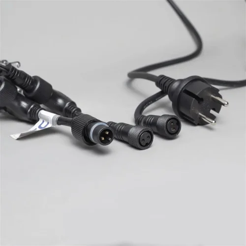 Гирлянда Занавес 2 x 2 м Желтый 220В, 400 LED, Провод Черный Каучук 2,3мм, IP65. Фото 6.