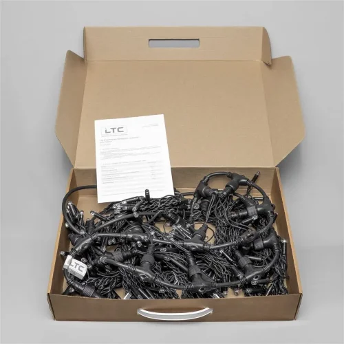 Гирлянда Занавес 2 x 2 м Желтый 220В, 400 LED, Провод Черный Каучук 2,3мм, IP65. Фото 7.